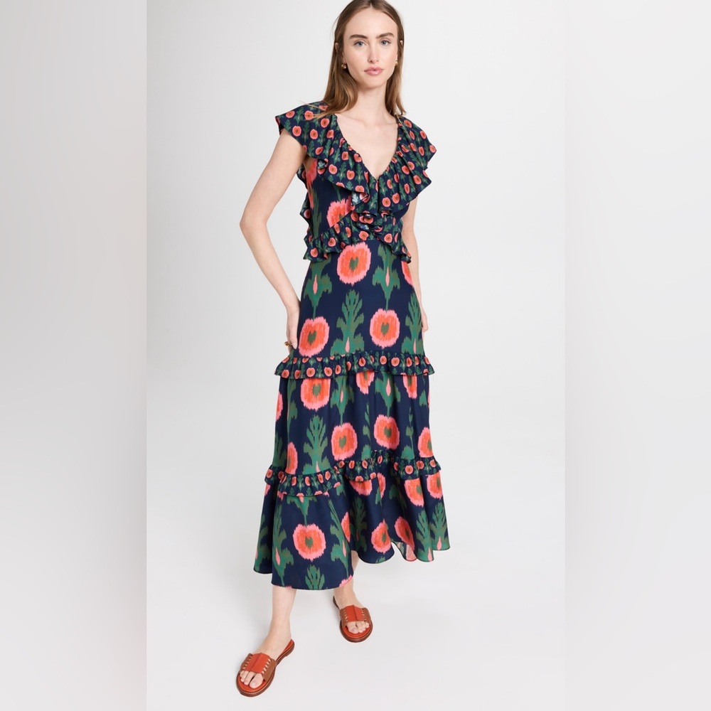 Figue Valerie Dress - Silk Midi Floral - NEW 2